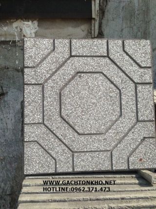 Gạch terrazzo 40x40 Bát Quái Xám