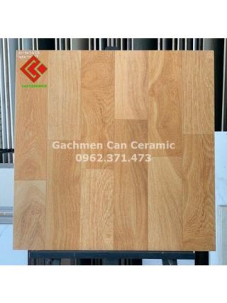 Gạch 60x60 giả vân gỗ men mờ màu vàng