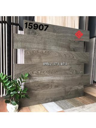 Gạch giả gỗ 15x90 màu nâu đen lát phòng ngủ