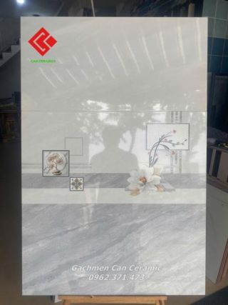 Gạch dán tường 40x80 cm men bóng xám vân đá