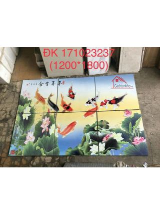 Gạch tranh cá chép 3D phong thủy