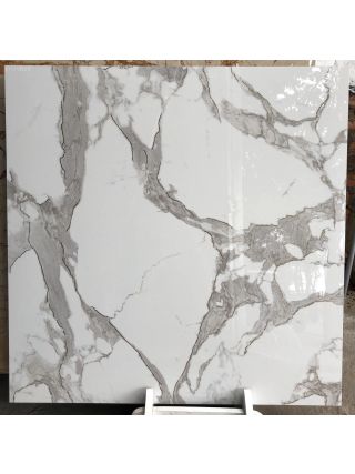 Gạch bóng kiếng 80x80 màu trắng vân khói vân ngẫu nhiên đẹp