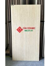 Gạch 60x120 vân gỗ travertine vàng kem mờ