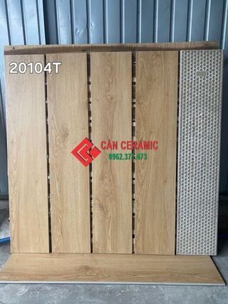 Gạch 20x100 vân gỗ màu vàng chanh nhạt 04T