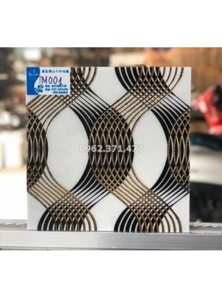 Gạch dán tường 30x30 nhũ vàng lượn sóng