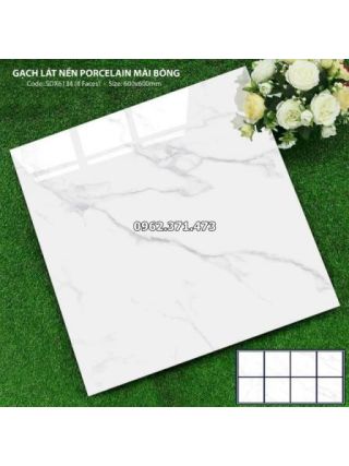 Gạch 60x60 trắng vân mây lát nền đẹp