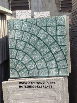 Gạch terrazzo 40x40 Ca Rô Xanh
