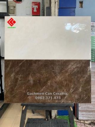 Gạch ốp tường bóng kiếng 40x80 màu đậm vân đá