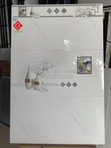 Đá bóng kiếng 40x80 ốp tường trắng vân mây