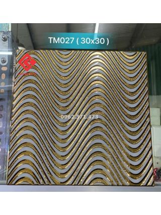 Gạch nhũ vàng 30x30 vân gợn sóng 027