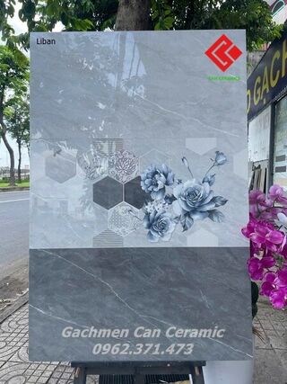 Gạch 40x80 vân đá màu xám bóng kiếng 3d Sky