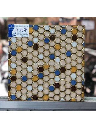 Gạch nhũ vàng 30x30 kiểu tổ ong đẹp