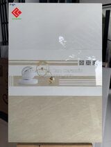 Đá bóng kính 40x80 màu vàng kem ốp tường đẹp