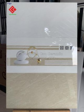 Đá bóng kính 40x80 màu vàng kem ốp tường đẹp