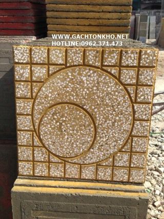 Gạch terrazzo 40x40 Ô Tròn Vàng