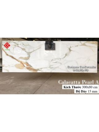 Đá nung kết Ấn độ 300x80  Calacatta Pearl