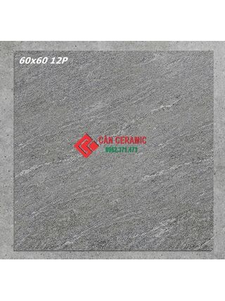 Gạch 60x60 mờ xám ghi đậm vân đá 12p
