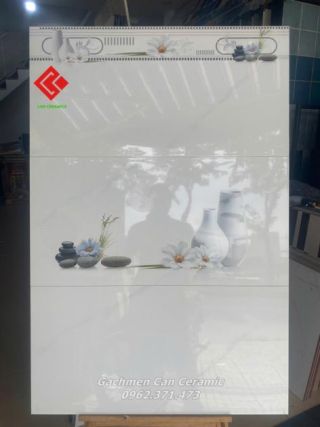 Gạch ốp 40x80 men bóng màu trắng vân mây rẻ