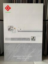 Gạch dán tường 40x80 phòng khách màu xám vân đá