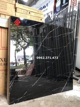 Gạch mặt tiền 100x100 đen vân mây