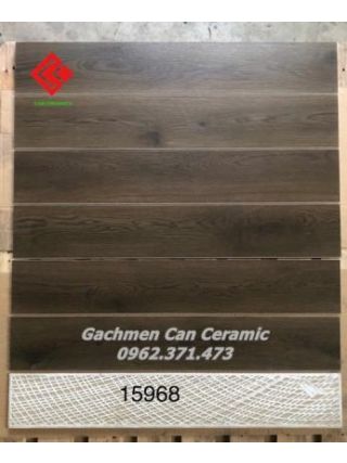 Gạch giả gỗ 15x90cm màu nâu đậm 15968