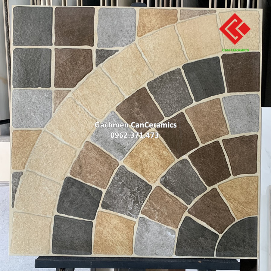 đ&aacute; nh&aacute;m sần granit d&agrave;y 12mm &ocirc; vu&ocirc;ng hoa văn c&aacute;nh quạt chống trơn