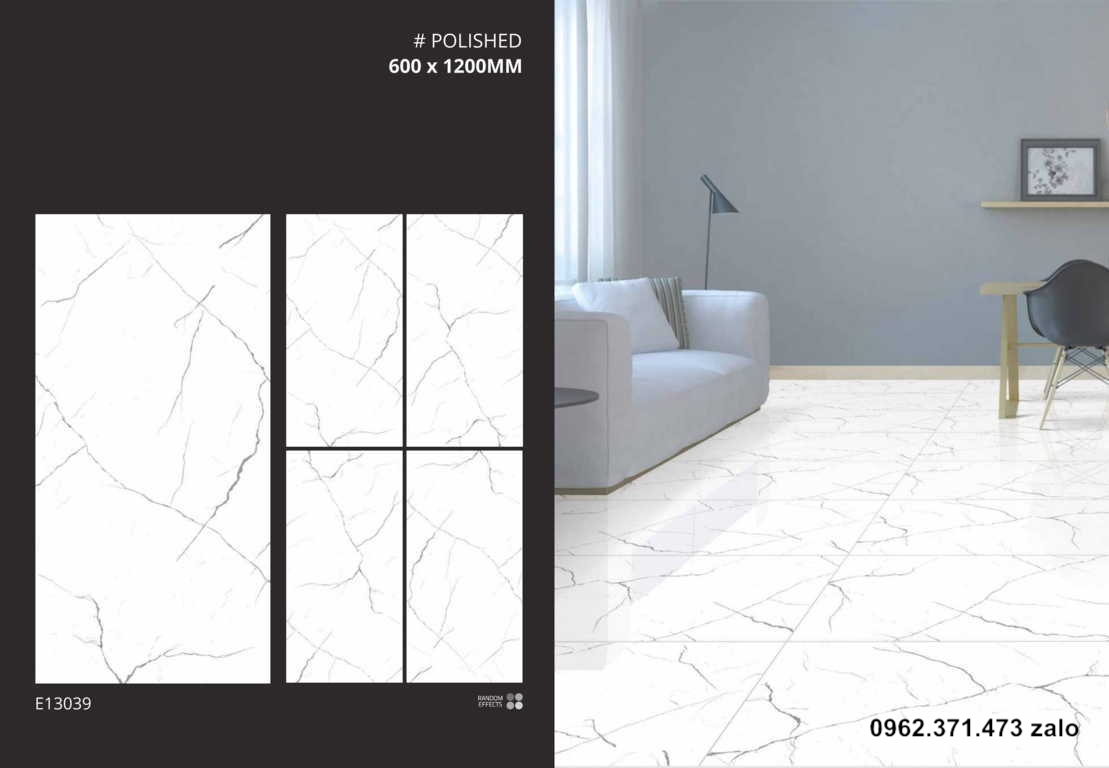 Gạch dán tường 60x120 trắng khói